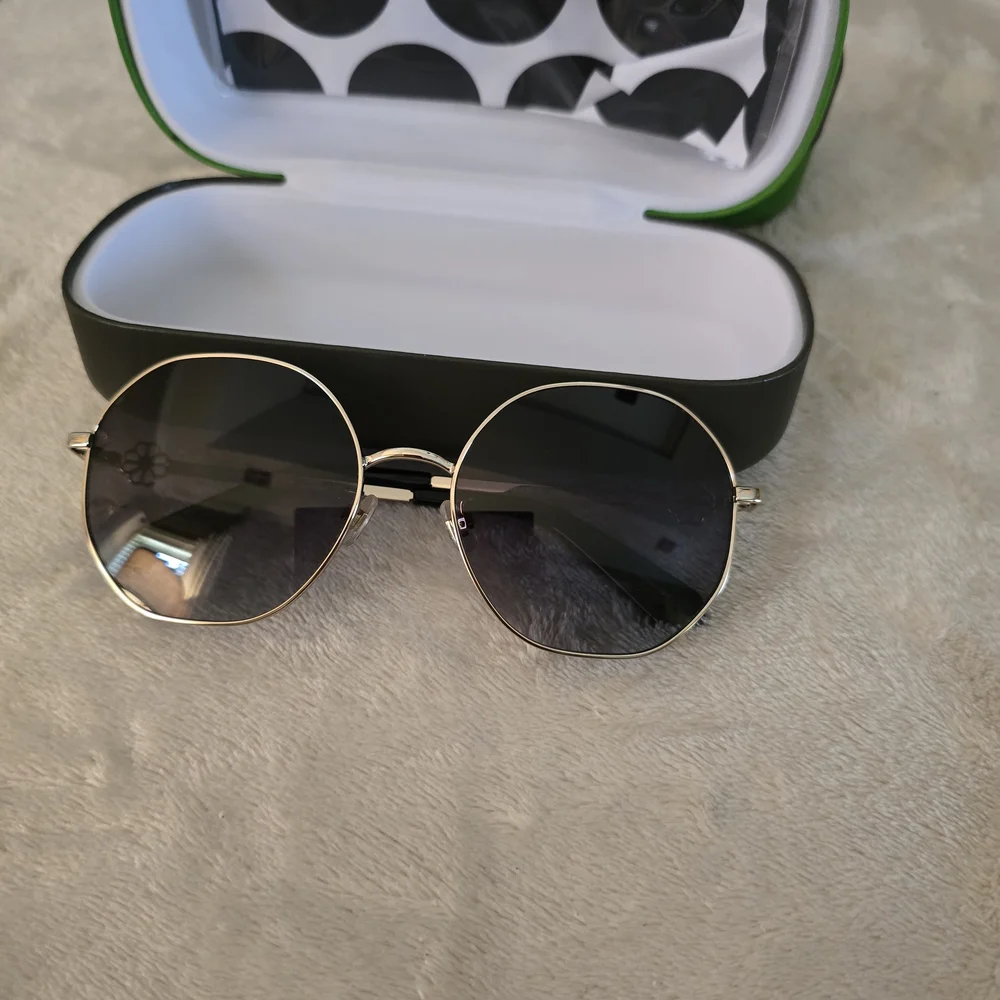 ✨️Kate Spade VENUS/F/S RHL90 Round Sunglasses – Gold/Black (56mm) With Case NEW